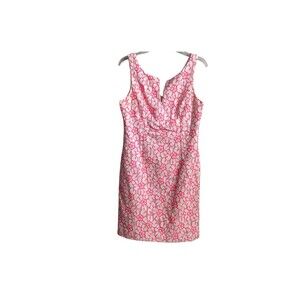Lilly Pulitzer Daena‎ Floral Fiesta Pink White Lace mini sheath dress Sz 10